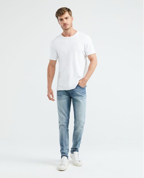 Jean de Hombre Super Slim Fit, Rider, Bota Slim - Azul Oscuro Vintage