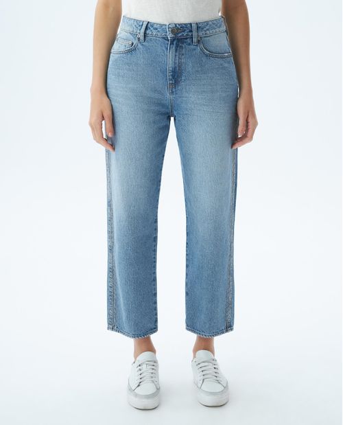 Jean de Mujer Mom Fit, Boot Cut - Azul Claro