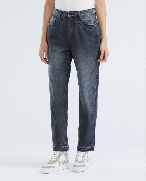 Jean de Mujer Straight Fit, Boot Cut - Gris Medio