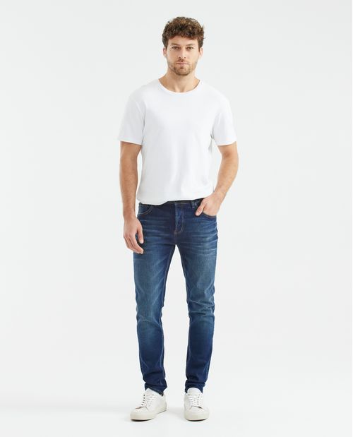 Jean de Hombre Super Slim Fit, Rider, Bota Slim - Azul Oscuro Vintage