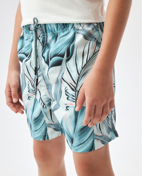 Pantaloneta de Baño Para Niño, Regular Fit - Estampado Peces
