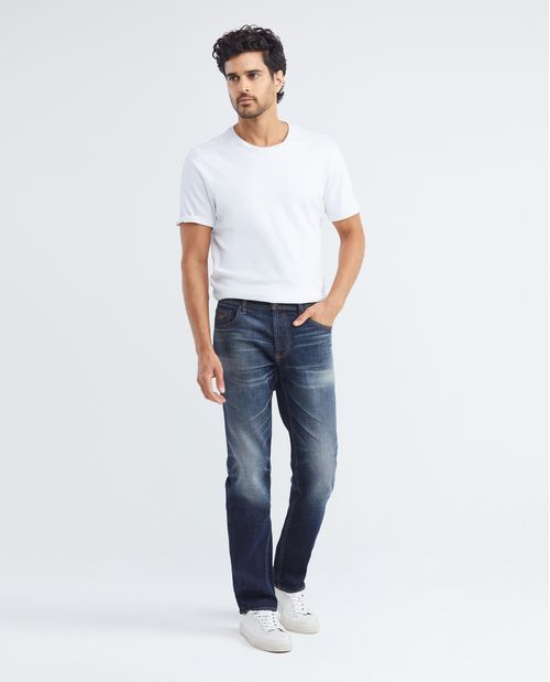 Jean de Hombre Straight Fit, Morrison, Boot Cut -  Heritage Azul Ultra Oscuro Iluminaciones + Efecto Engrasado