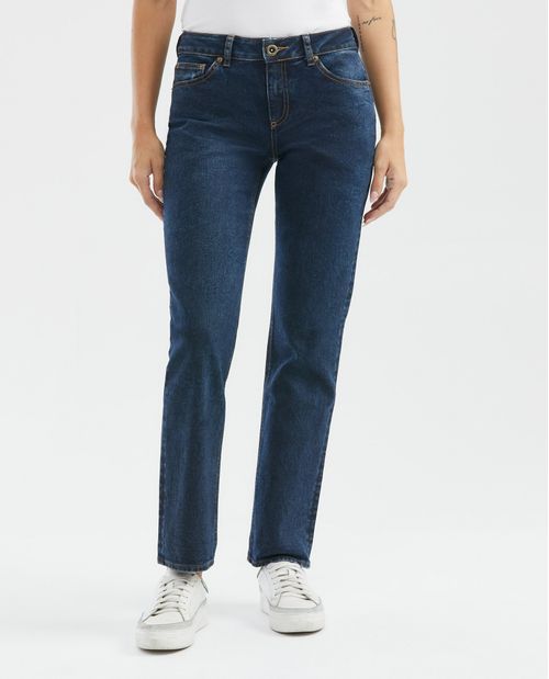 Jean de Mujer Low Rise, Rusty, Boot Cut - Azul Oscuro Resinado