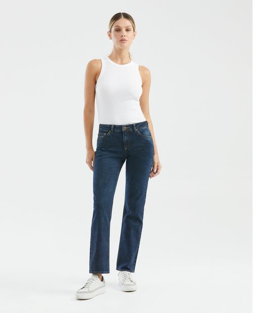 Jean de Mujer Low Rise, Rusty, Boot Cut - Azul Oscuro Resinado