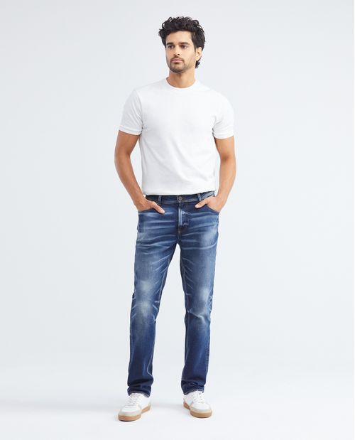 Jean de Hombre Straight Fit, Morrison, Bota Slim -  Heritage Azul Medio