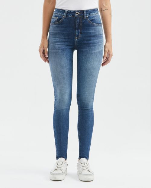 Jean de Mujer Super High Rise, High Cosmo, Bota Skinny - Azul Medio