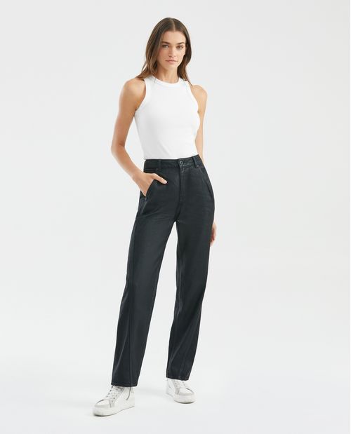 Jean de Mujer Straight Fit, Boot Cut - Azul Oscuro Acabado Resinado