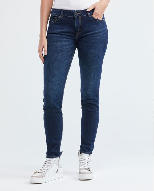 Jean de Mujer Low Rise, Rusty, Bota Skinny - Azul Ultra Oscuro