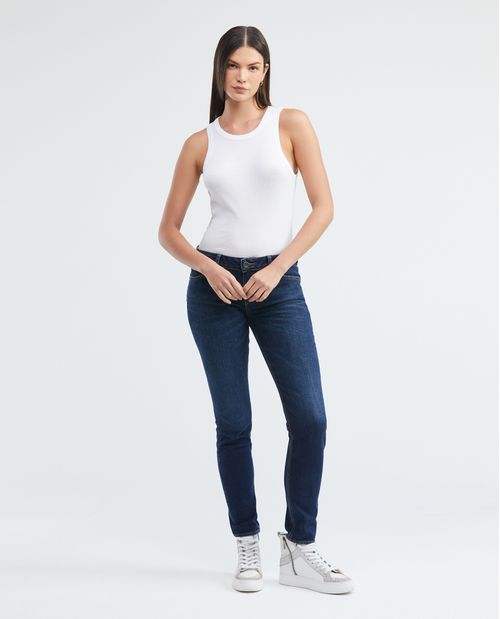 Jean de Mujer Low Rise, Rusty, Bota Skinny - Azul Ultra Oscuro