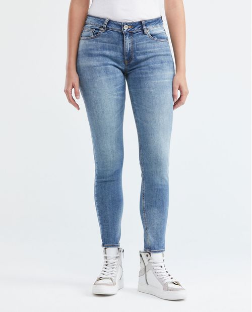 Jean de Mujer High Rise, Cosmo, Bota Skinny - Azul Medio