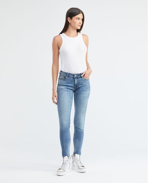 Jean de Mujer High Rise, Cosmo, Bota Skinny - Azul Medio