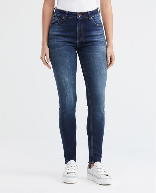 Jean de Mujer Super High Rise, High Cosmo, Bota Skinny - Azul Oscuro