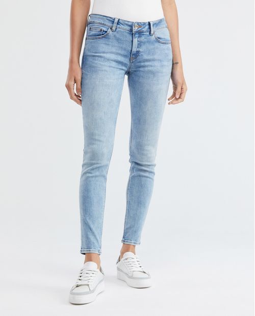 Jean de Mujer Low Rise, Rusty, Bota Skinny - Azul Medio Vintage