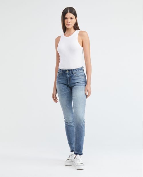 Jean de Mujer High Rise, Cosmo, Bota Skinny - Azul Claro