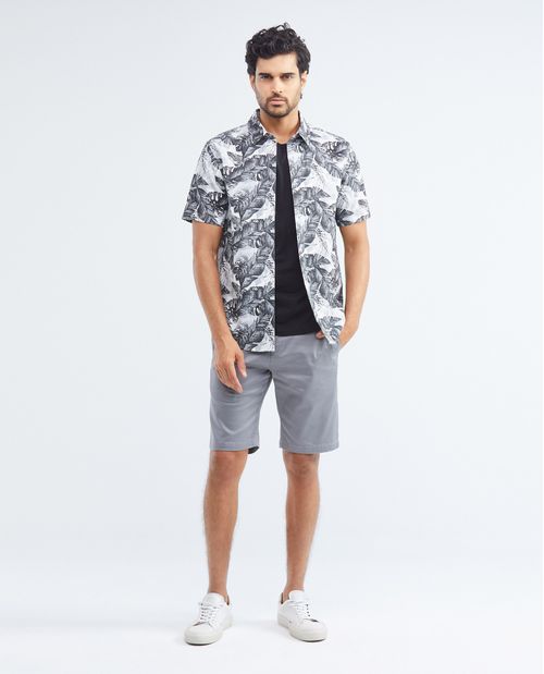 Camisa Resort de Hombre, Classic Fit Manga Corta - Maxi Print Palmeras