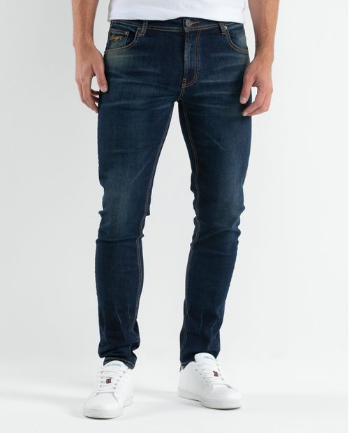 Jean de Hombre Straight Fit, Morrison, Bota Slim - Azul Oscuro