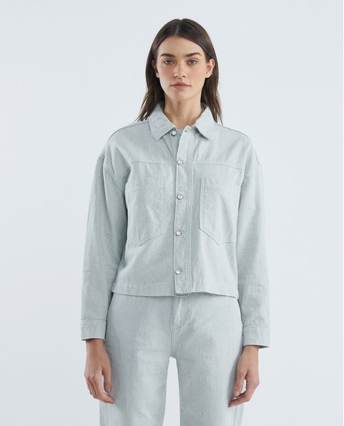 Chaqueta de Mujer en Denim, Straight Fit - Color Crudo