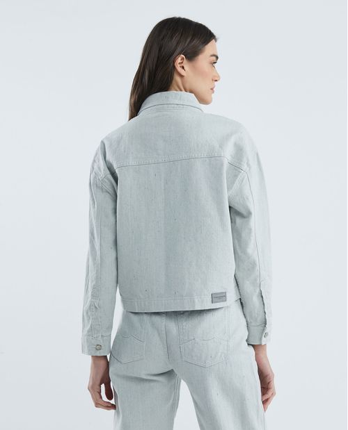 Chaqueta de Mujer en Denim, Straight Fit - Color Crudo