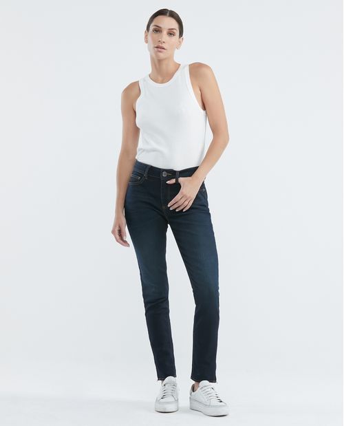 Jean de Mujer High Rise, Cosmo, Bota Skinny - Azul Ultra Oscuro Vintage