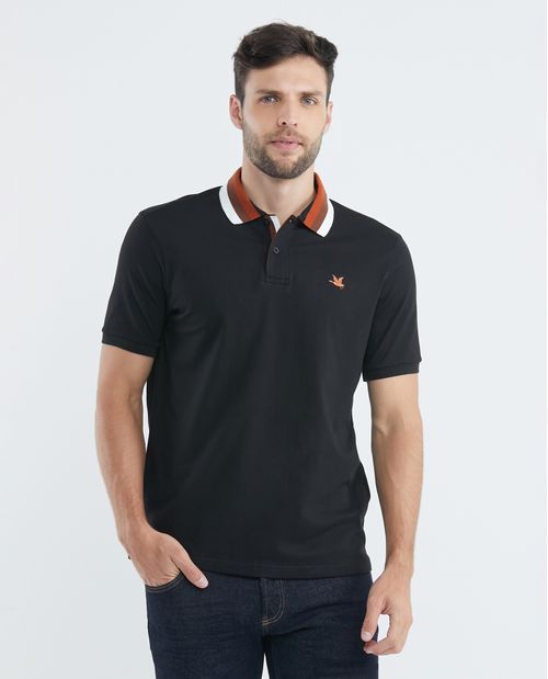 Camiseta de Hombre Tipo Polo, Classic Fit Manga Corta - Cuello Tejido Rayas