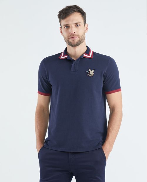 Camiseta de Hombre Tipo Polo, Classic Fit Manga Corta - TOGS Cuello a Rayas