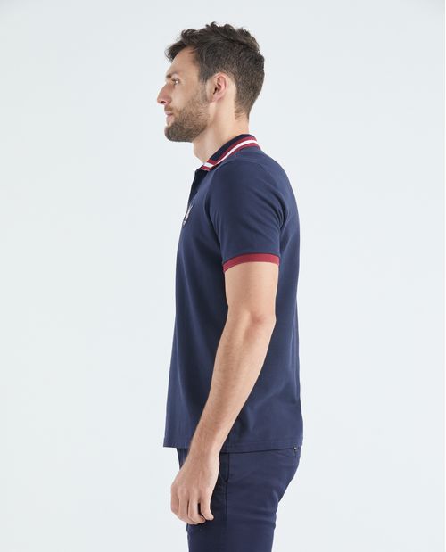 Camiseta de Hombre Tipo Polo, Classic Fit Manga Corta - TOGS Cuello a Rayas