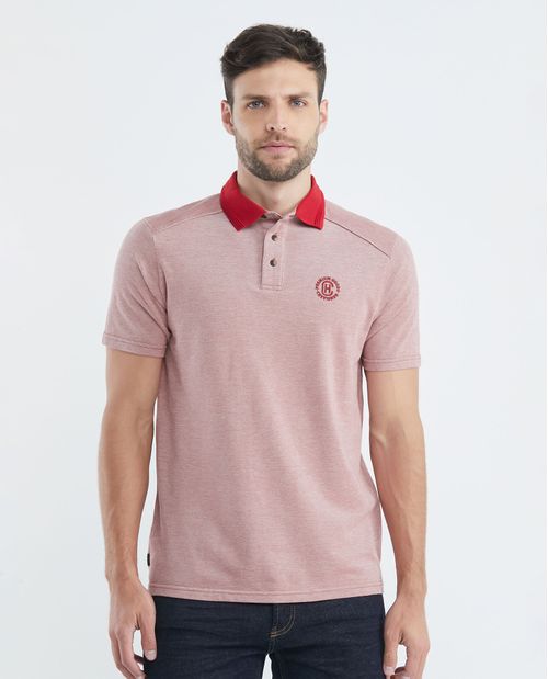 Camiseta de Hombre Tipo Polo, Classic Fit Manga Corta - Cuello en Contraste