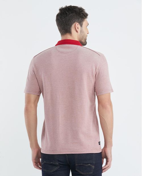 Camiseta de Hombre Tipo Polo, Classic Fit Manga Corta - Cuello en Contraste
