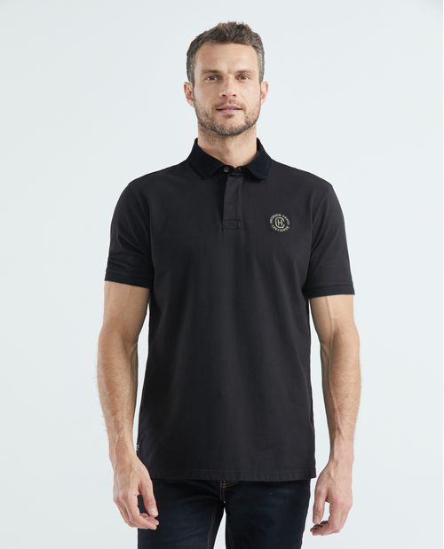 Camiseta de Hombre Tipo Polo, Classic Fit Manga Corta - Cuello en Corduroy