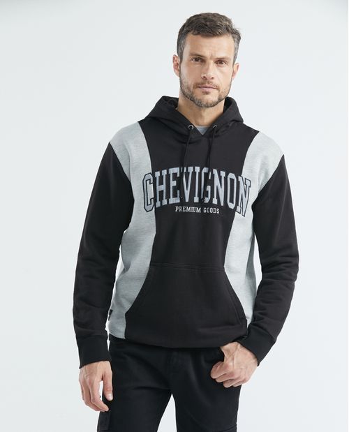 Buzo de Hombre, Cerrado con Capucha - Bloques de Color Jaspe