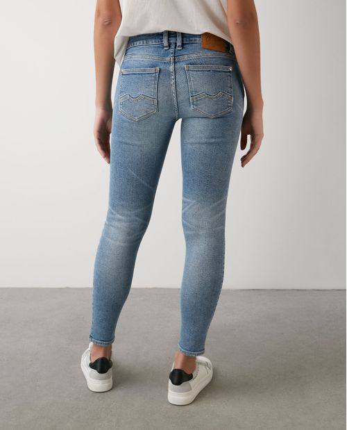 Jean de Mujer Low Rise, Rusty, Bota Skinny - Azul Claro + rotos