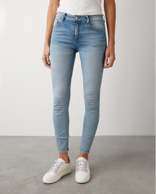 Jean de Mujer High Rise, Cosmo, Bota Skinny - Azul Claro