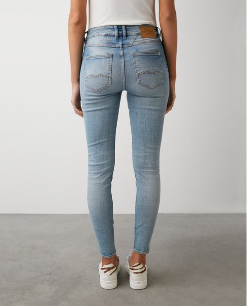 Jean de Mujer High Rise, Cosmo, Bota Skinny - Azul Claro