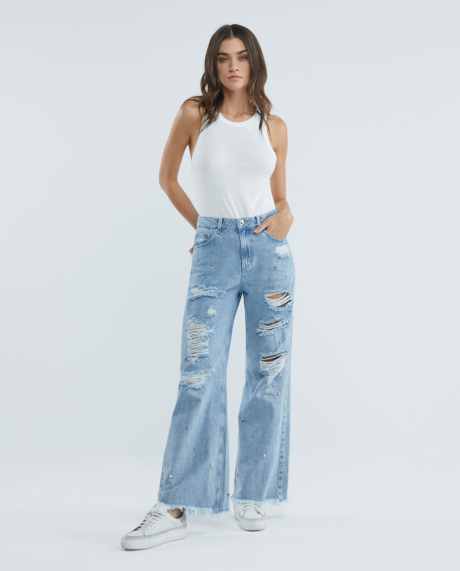Boyfriend Jeans Rotos Pantalones Anchos Para Mujer Jean Jeans