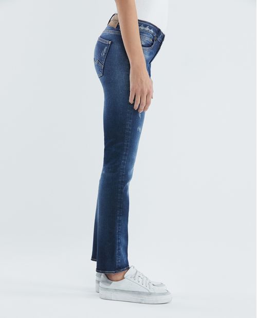 Jean de Mujer Low Rise, Rusty, Boot Cut - Azul Oscuro + rotos