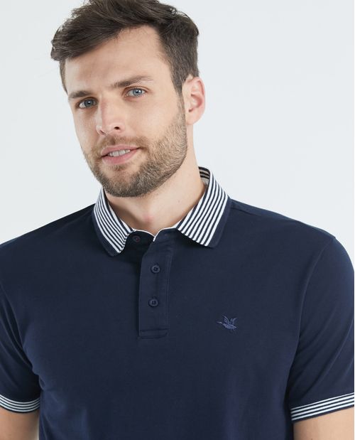 Camiseta de Hombre Tipo Polo, Classic Fit Manga Corta - Tejidos 1000 Rayas