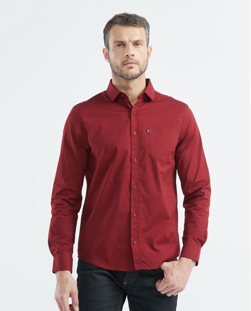 Camisa de Hombre, Slim Fit Manga Larga - Bolsillo de Espada