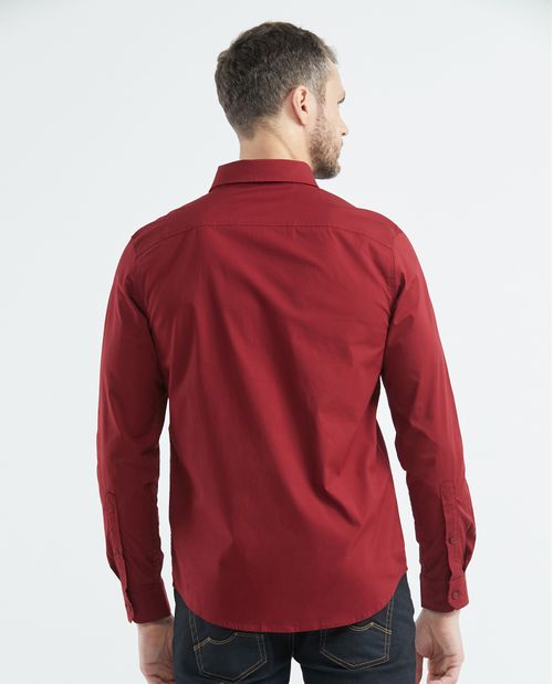 Camisa de Hombre, Slim Fit Manga Larga - Bolsillo de Espada
