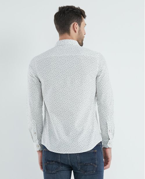 Camisa de Hombre, Slim Fit Manga Larga - Mini Print