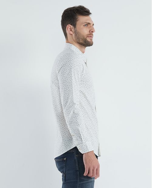 Camisa de Hombre, Slim Fit Manga Larga - Mini Print