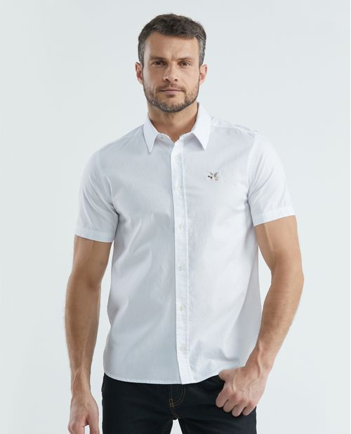 Camisa de Hombre, Slim Fit Manga Corta - 100% Algodón Oxford