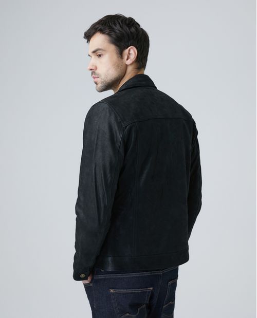 Chaqueta de Hombre en Cuero, Tipo Trucker - Piel de Cordero