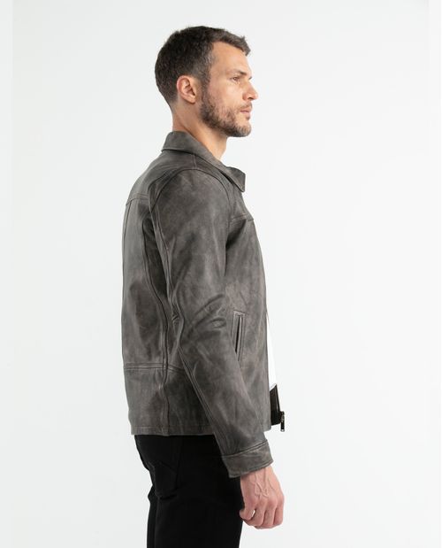 Chaqueta de Hombre en Cuero, Silueta Clásica - Piel de Cordero