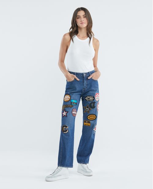 Jean de Mujer Super High Rise, High Cosmo, Boot Cut - Azul Medio