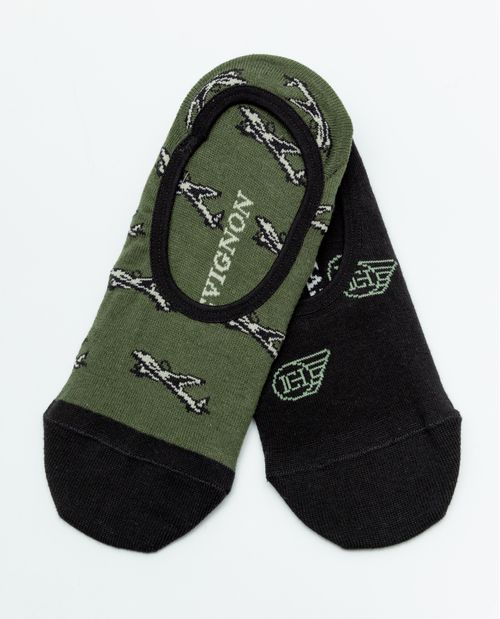 Dos Pares de Medias Súper Invisibles con Diseños Variados para Hombre