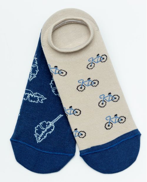 Dos Pares de Medias Invisibles con Diseños Variados para Hombre