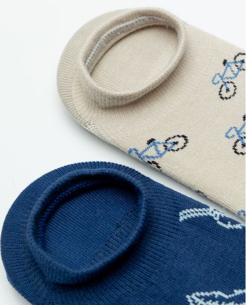 Dos Pares de Medias Invisibles con Diseños Variados para Hombre