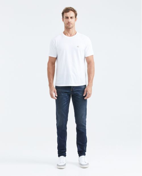 Jean Súper Slim Fit Tiro Bajo Bota Super Slim Azul Oscuro para Hombre