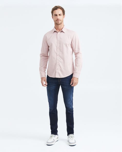 Camisa Slim Fit Manga Larga en Algodón para Hombre