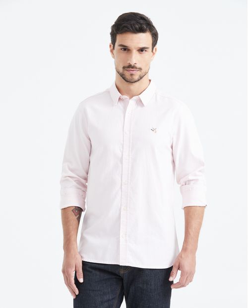 Camisa Slim Fit Manga Larga en Oxford Algodón para Hombre